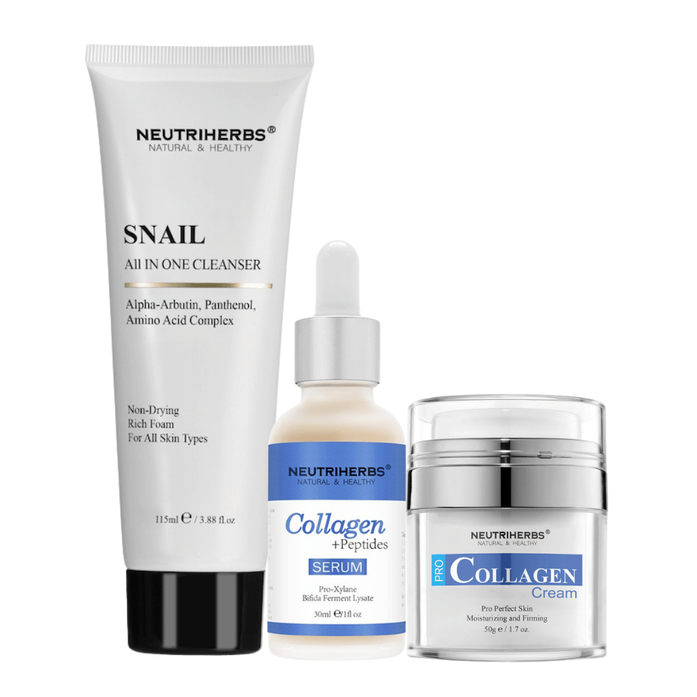 Firming Routine Kit con Collagen Peptide Serum, Pro Collagen Cream e Snail Cleanser