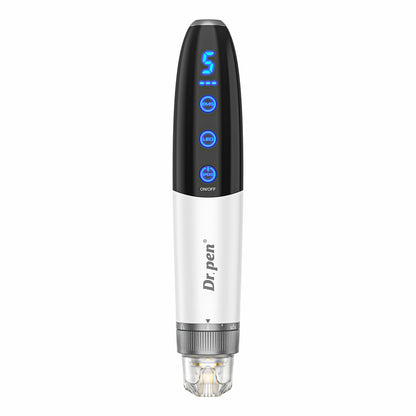 Bio Pen Q1S microneedling-penna med LED-display, justerbara lägen och precisionshuvud för professionell hudföryngring och kollagenstimulering.