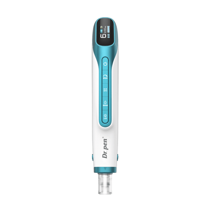 Dr. Pen H6 penna per microneedling vista frontalmente con display digitale e pulsanti di controllo.