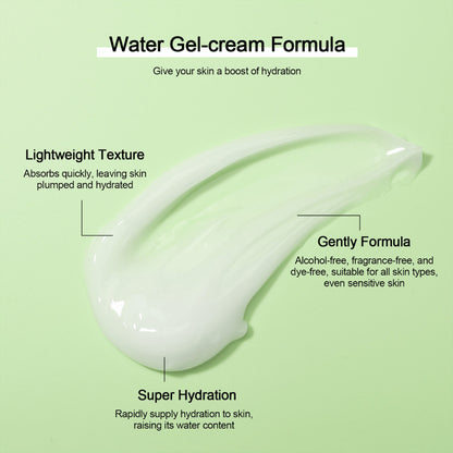 Illustrazione della texture leggera in gel di Neutriherbs 4D Hyaluronic Acid Gel Moisturizer. La crema gel a base d’acqua si assorbe rapidamente, dona un’idratazione intensa e lascia la pelle morbida, rimpolpata e fresca. La formula è delicata e adatta a tutti i tipi di pelle, anche quella sensibile.