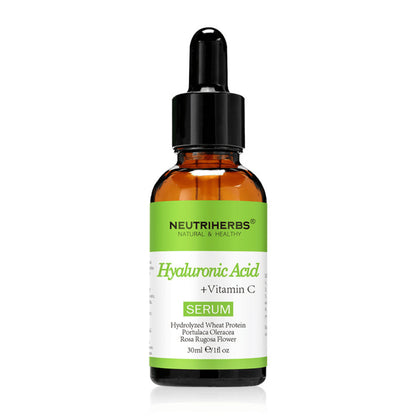 Neutriherbs Hyaluronic Acid + Vitamin C Serum 30 ml con acido ialuronico e vitamina C. Siero viso idratante che dona luminosità, uniforma il tono della pelle e aiuta a ridurre le linee sottili per una pelle morbida e fresca.