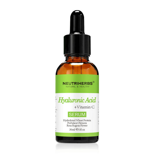 Neutriherbs Hyaluronic Acid + Vitamin C Serum 30 ml con acido ialuronico e vitamina C. Siero viso idratante che dona luminosità, uniforma il tono della pelle e aiuta a ridurre le linee sottili per una pelle morbida e fresca.