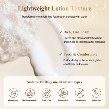 Neutriherbs Snail All In One Cleanser con una leggera texture in lozione che si trasforma in una ricca schiuma detergente e pulisce delicatamente la pelle senza seccarla – adatto a tutti i tipi di pelle.
